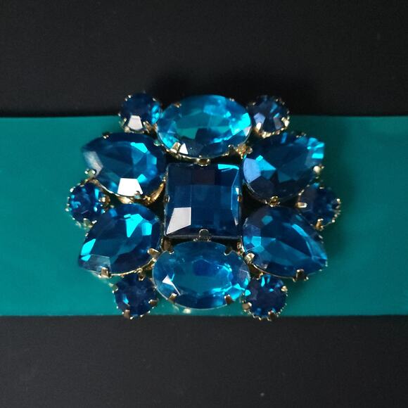 Modular Blue-Green Snap Clasp Bracelet - Customizable Vintage Charm - Picture 6 of 9